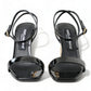 Chic Black Leather Ankle Strap Sandals