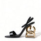 Chic Black Leather Ankle Strap Sandals