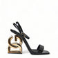 Chic Black Leather Ankle Strap Sandals