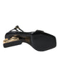 Chic Black Leather Ankle Strap Sandals
