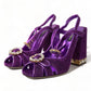 Regal Purple Ankle Strap Heels