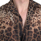 Chic Leopard Print Casual Nylon Shirt