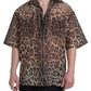 Chic Leopard Print Casual Nylon Shirt