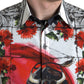 Floral Bull Print Casual Cotton Shirt