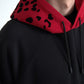 Elegant Black Leopard Print Cotton Hoodie