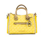 Carine XS Daffodil PVC Leather Top Zip Satchel Crossbody Handbag