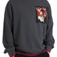Elegant Gray Crewneck Pullover Sweater