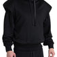 Elegant Black Hooded Sweater