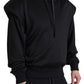 Elegant Black Hooded Sweater