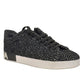 Sleek Black Knit Sneakers with Leather Accents