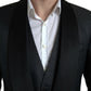 Elegant Black Silk Blend Slim Fit Suit