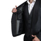Elegant Black Silk Blend Slim Fit Suit