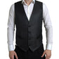 Elegant Black Silk Blend Slim Fit Suit