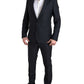 Elegant Black Silk Blend Martini Suit