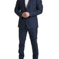 Elegant Dark Blue Slim Fit Designer Suit