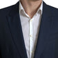Elegant Dark Blue Slim Fit Designer Suit