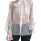 Elegant Sheer Silk Peasant Blouse