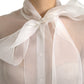 Elegant Sheer Silk Peasant Blouse