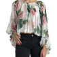 Floral Silk Long Sleeve Blouse