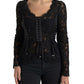 Elegant Sheer Lace Long Sleeve Blouse