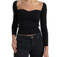 Elegant Square Neck Cropped Blouse