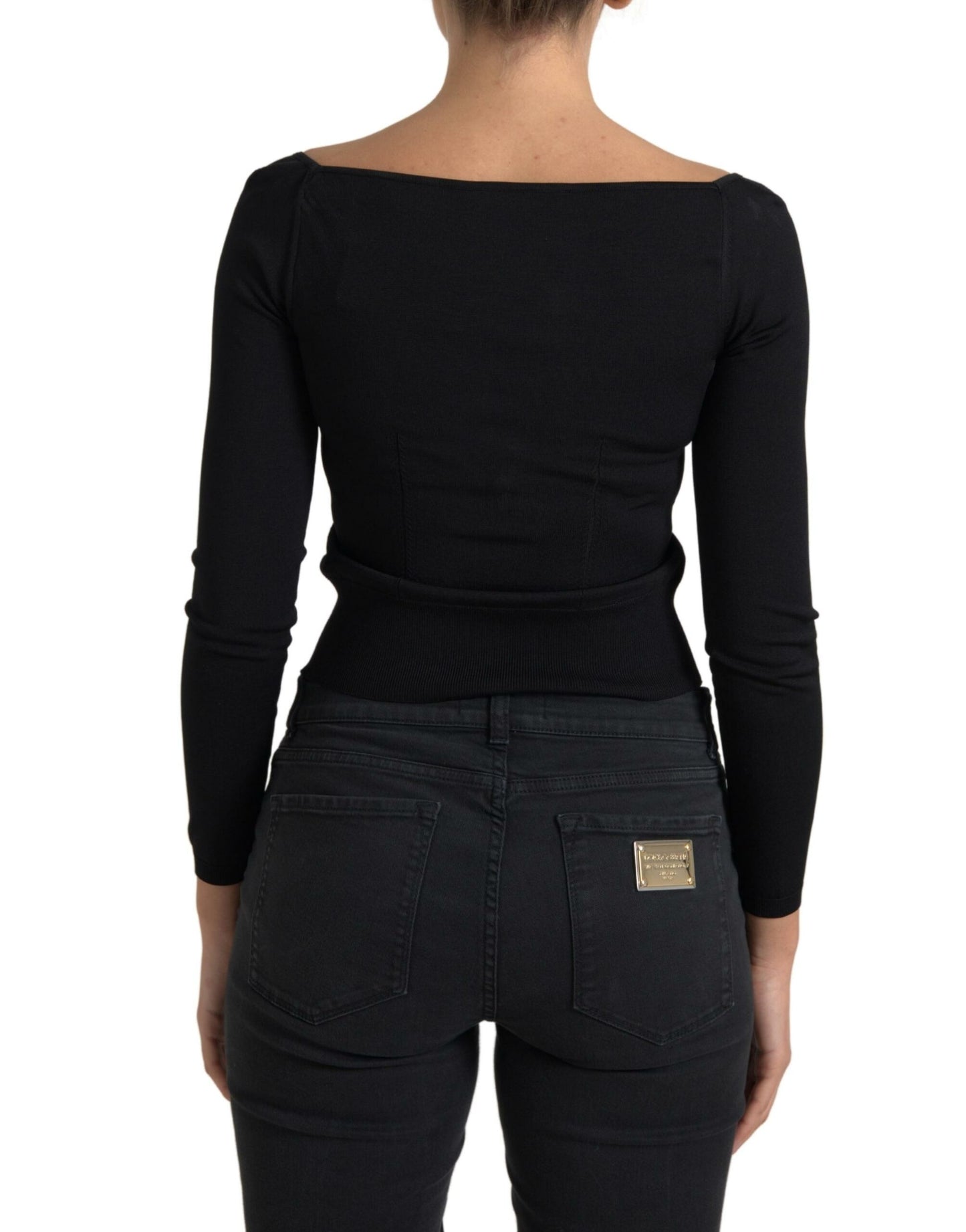 Elegant Square Neck Cropped Blouse