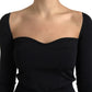 Elegant Square Neck Cropped Blouse