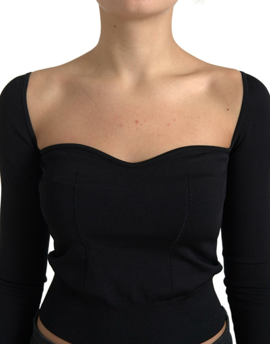 Elegant Square Neck Cropped Blouse