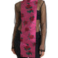 Elegant Floral Sheer Peasant Blouse