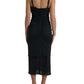 Elegant Wool Sheath Dress with Rose Applique