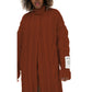 Cozy Cable Knit Longline Cardigan in Brown