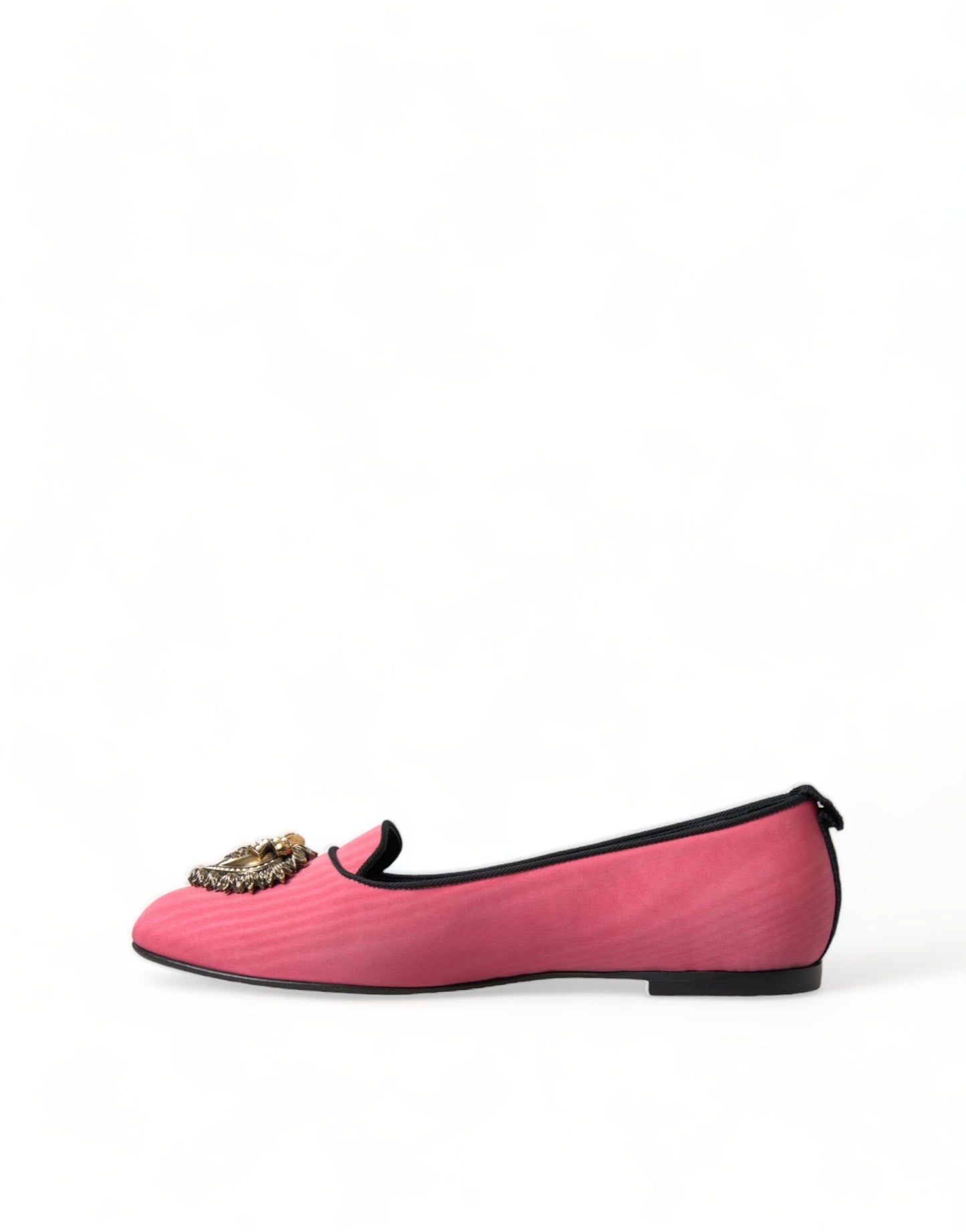 Elegant Moiré Audrey Slippers with Bejeweled Heart