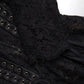 Elegant Sheer Lace Long Sleeve Blouse