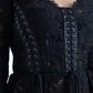 Elegant Sheer Lace Long Sleeve Blouse