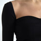Elegant Square Neck Cropped Blouse