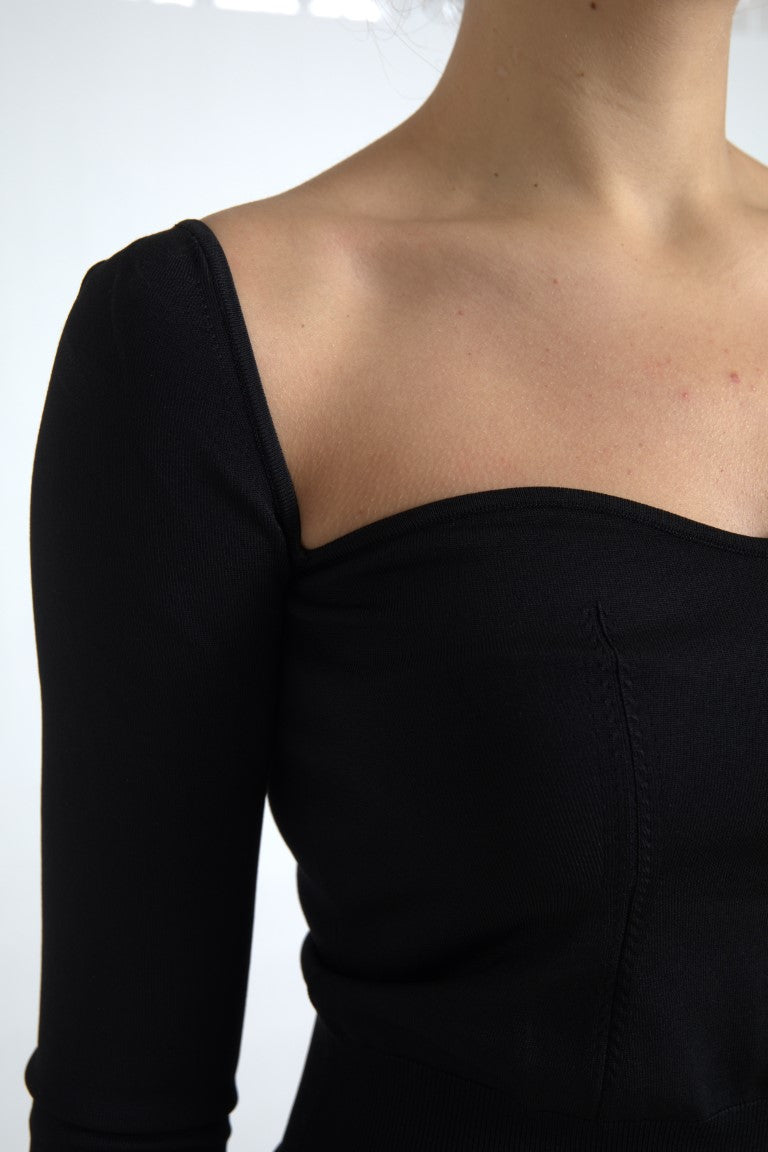 Elegant Square Neck Cropped Blouse