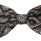 Elegant Silk Tied Bow Tie in Black & White