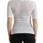 Elegant White Knitted Round Neck Top