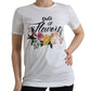 Elegant Flower Motif Cotton Tee