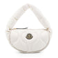 Chic Snowy White Hobo Bag with Luxe Feather Padding
