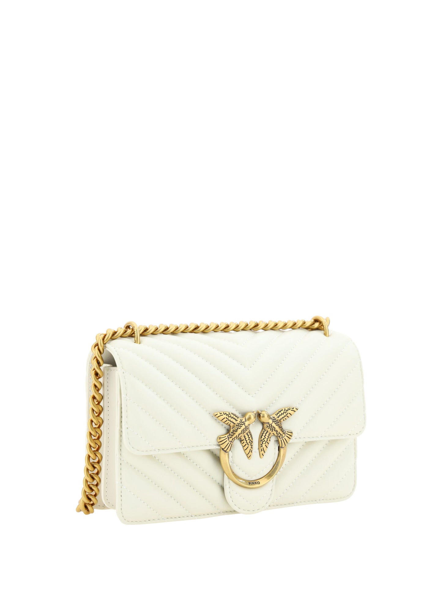 White Leather Love One Mini Shoulder Bag