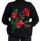 Elegant Floral Knitted Wool-Cashmere Sweater