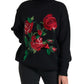 Elegant Floral Knitted Wool-Cashmere Sweater