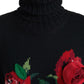 Elegant Floral Knitted Wool-Cashmere Sweater