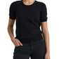 Elegant Black Crew Neck Top