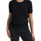 Elegant Black Crew Neck Top