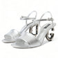 Silver Elegance Ankle Strap Sandals
