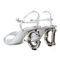 Silver Elegance Ankle Strap Sandals