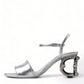 Silver Elegance Ankle Strap Sandals