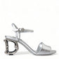 Silver Elegance Ankle Strap Sandals